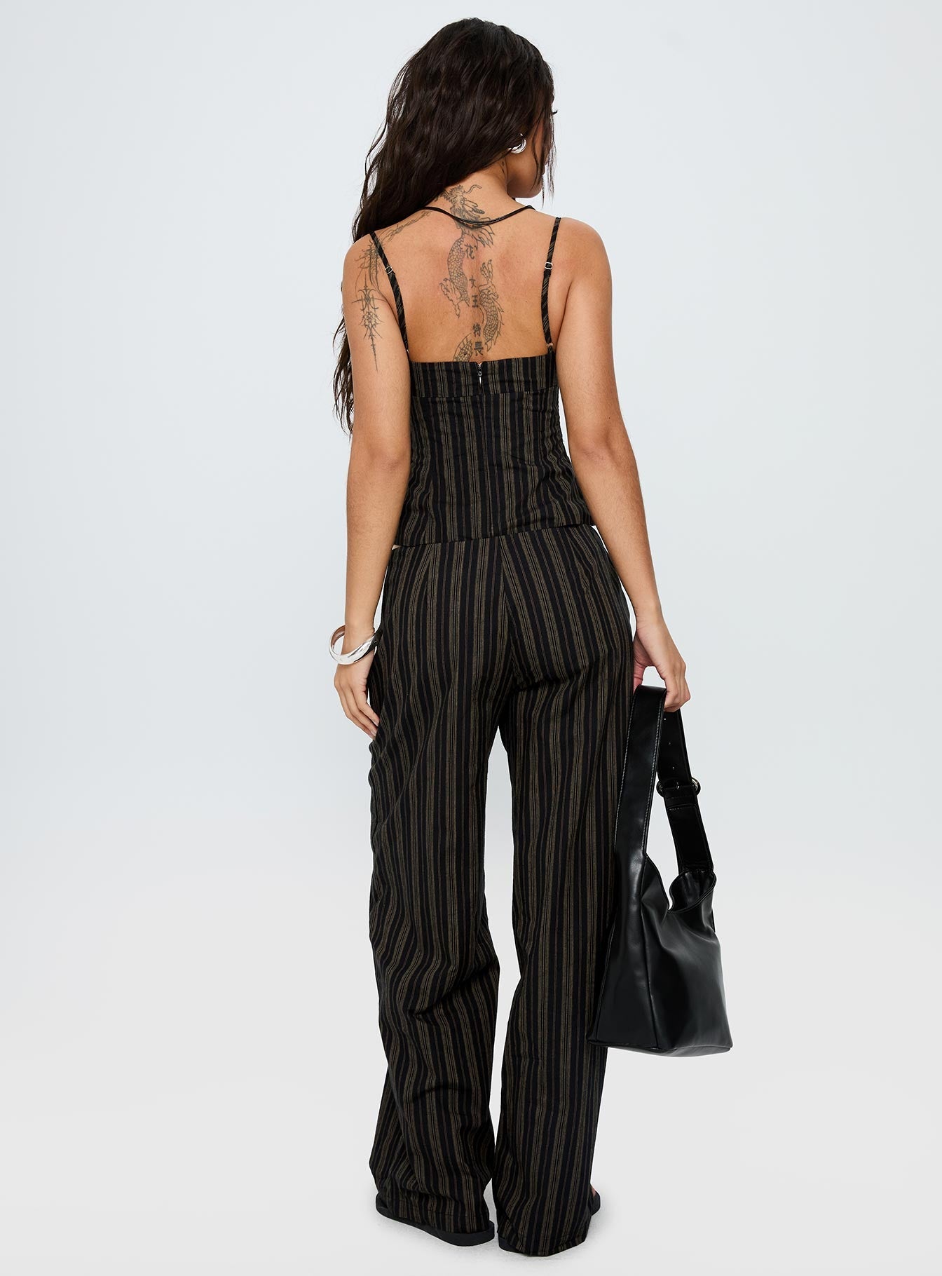 Kierstyn Corset Set Black Stripe