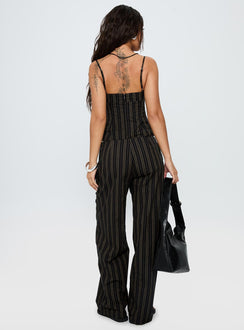 Kierstyn Corset Set Black Stripe