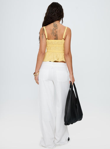 Pedra Wide Leg Pant White