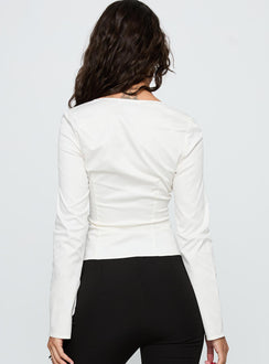 Indulgence Long Sleeve Corset Top White
