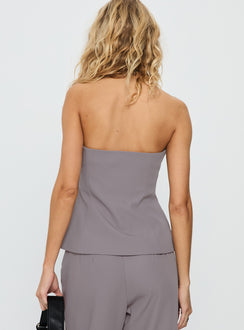Irresistible Strapless Top Grey