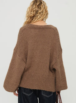 Yasmyn Knit Cardigan Brown