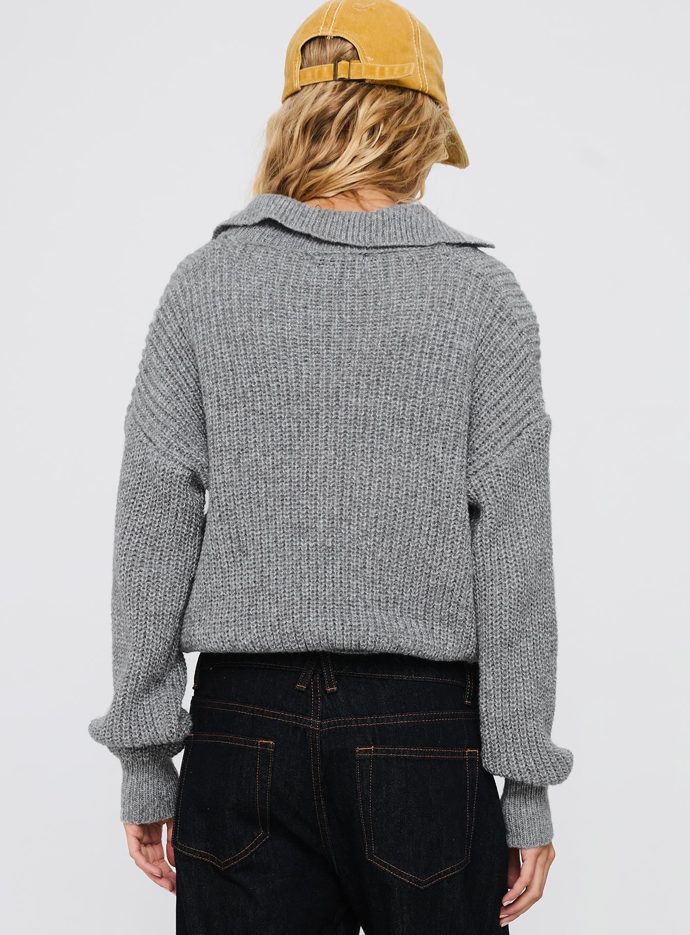 Darcel Button Up Knit Cardigan Grey