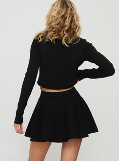 Juni Floaty Knit Mini Skirt Black