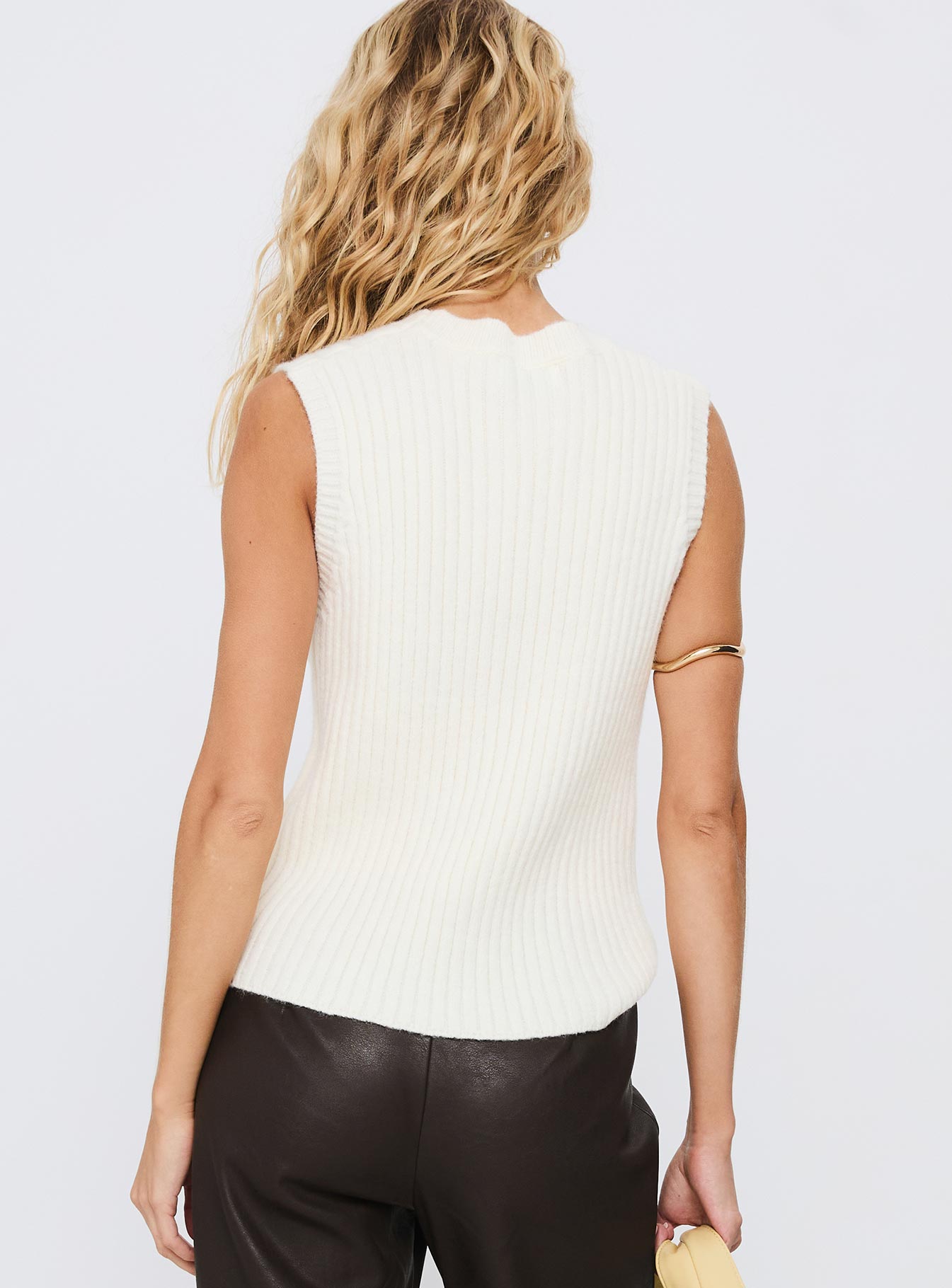 Jessabell Rib Sleeveless Top White