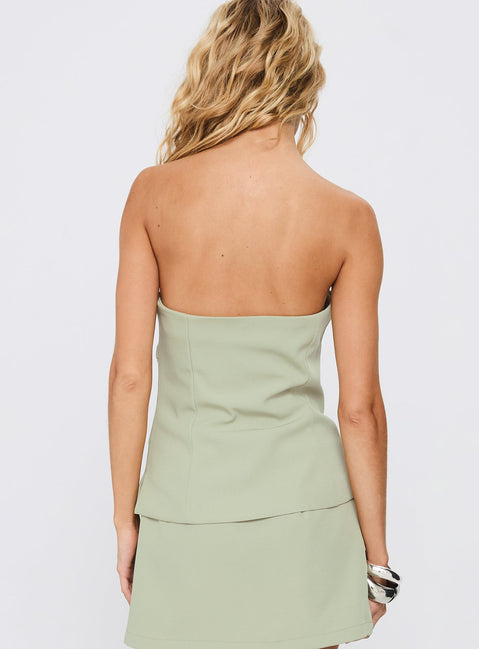 Irresistible Strapless Top Green