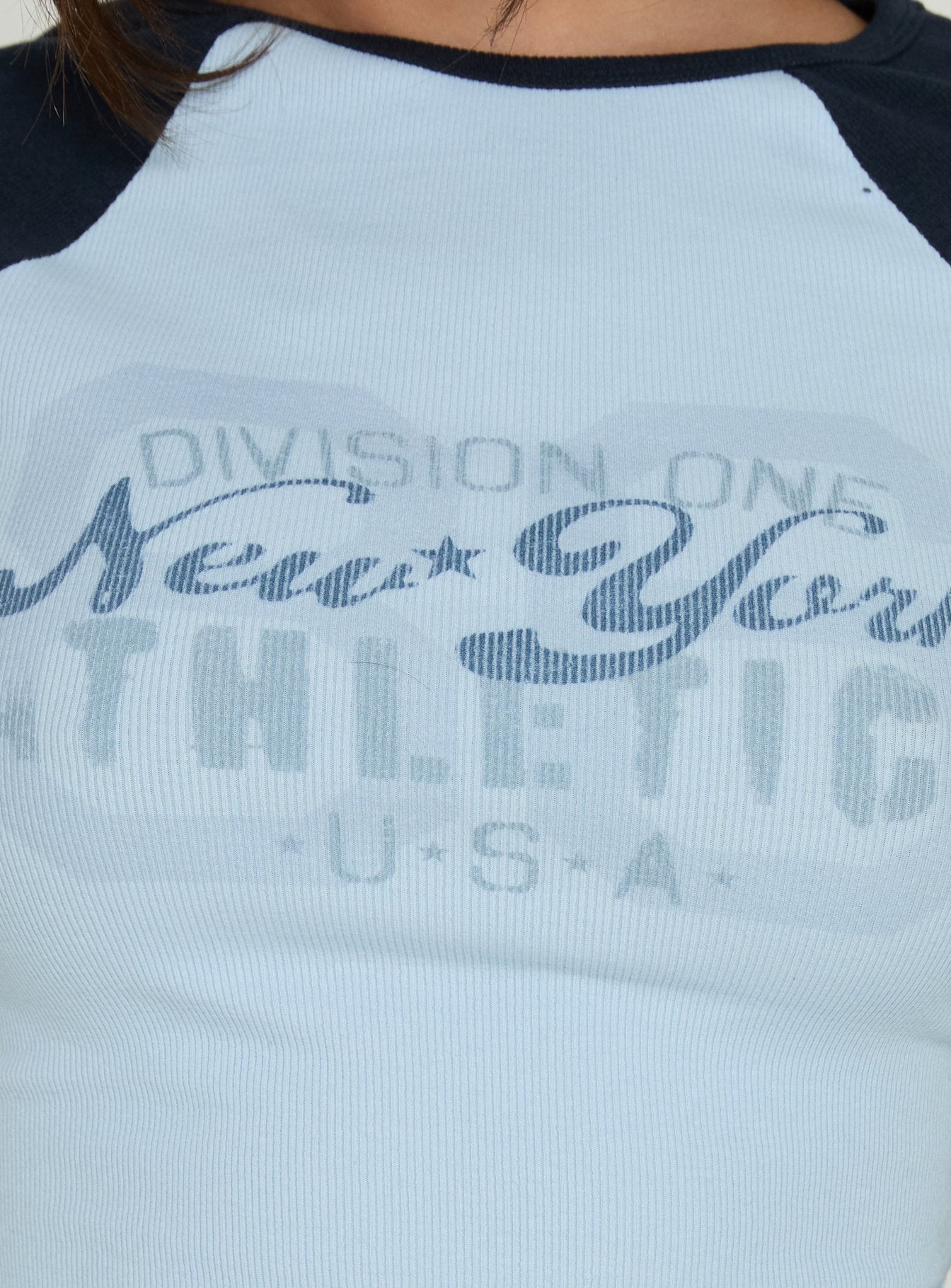 New York Love Raglan Graphic Top Blue / Navy