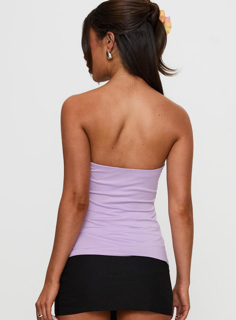 Out Of Line Strapless Hardware Detail Top Purple