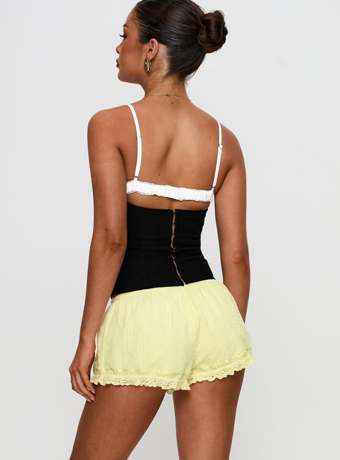 Rhubarb Lace Shorts Lemon Yellow
