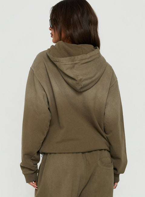 AT Pullover Oversized Hoodie Washed Olive