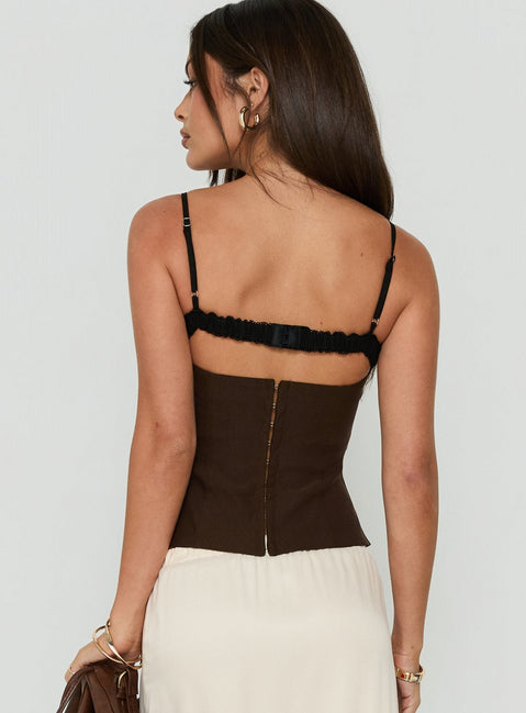 Renaissance Corset Top Chocolate / Black