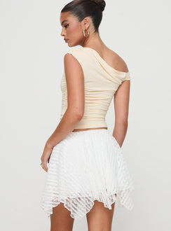 back view of model wearing Princess Polly Blossomia Mini Skirt White Mini Skirts 