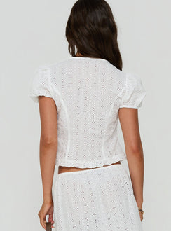 Bardot Blouse Top White