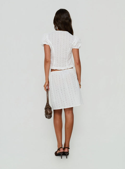 Bardot Midi Skirt White