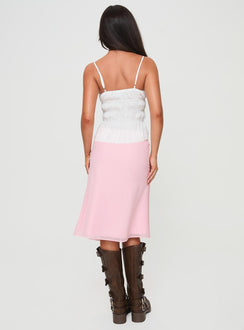 Delvie Midi Skirt Baby Pink