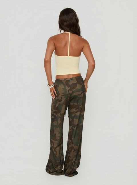 Seylah Waffle Jersey Pants Camo