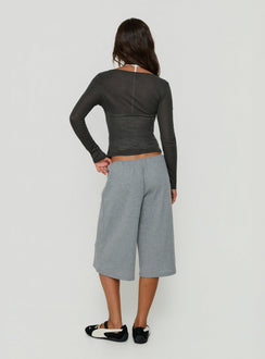 Lyrra Waffle Jersey Jorts Grey