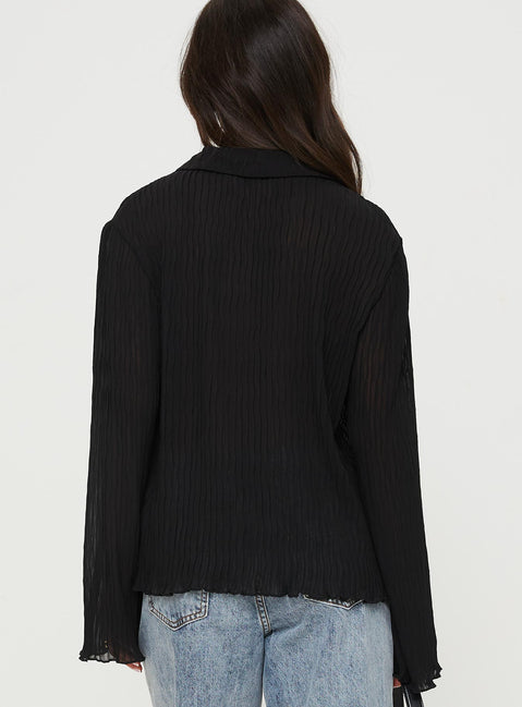 product Princess Polly Full Sleeves Crew Neck  Selma Shirt Black