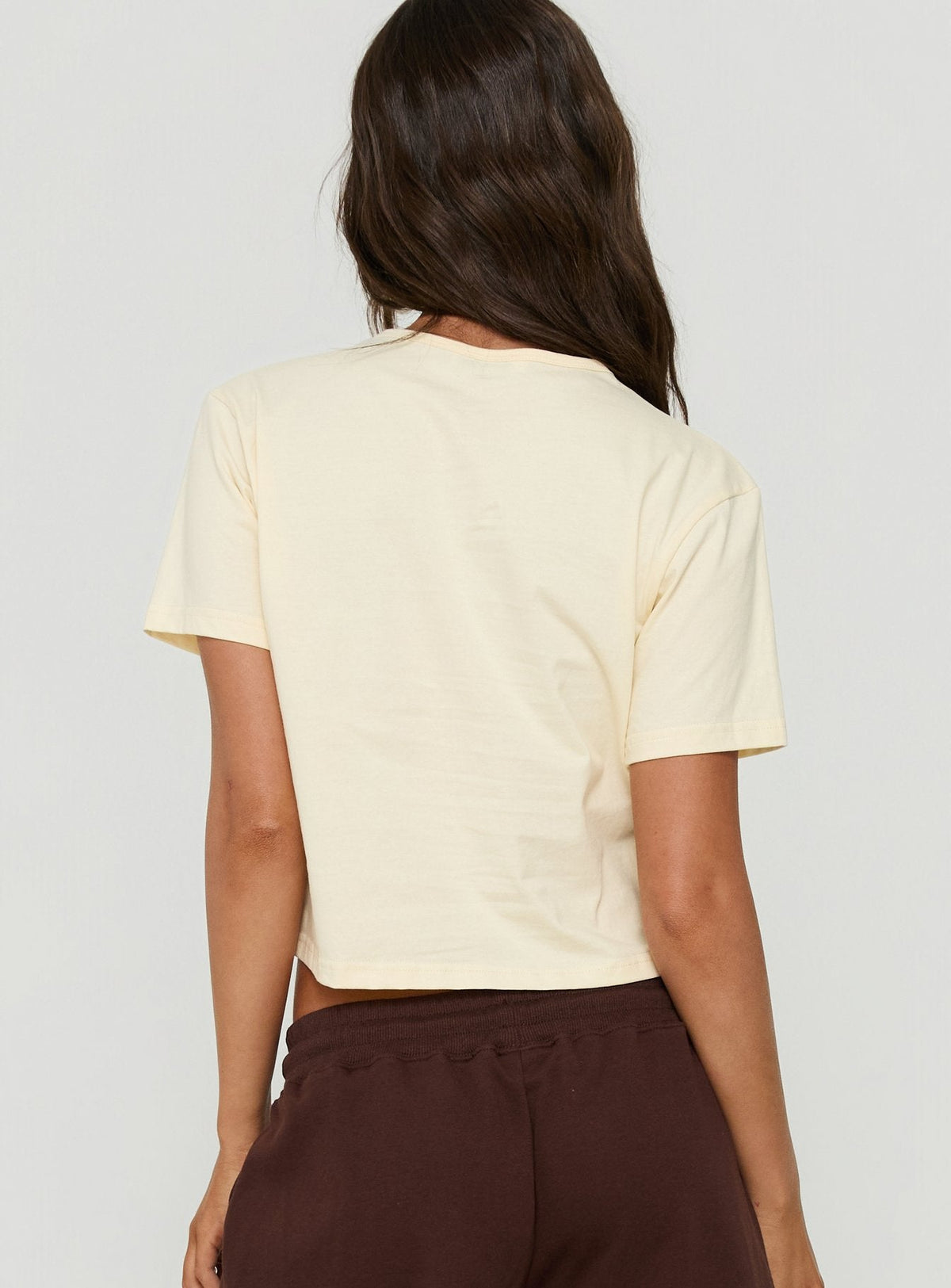 Dealia High V Boxy Tee Yellow