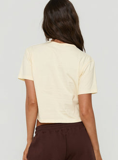 Dealia High V Boxy Tee Yellow