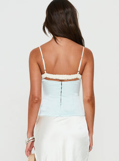 Renaissance Satin Corset Top Blue