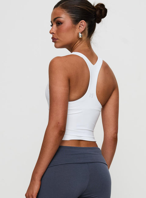 Fast Track Longline Active Tank Top White