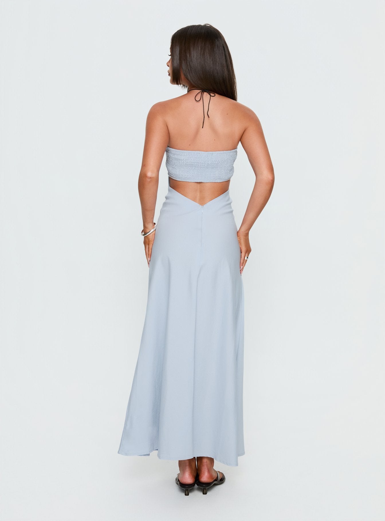 Yahir Strapless Maxi Dress Baby Blue