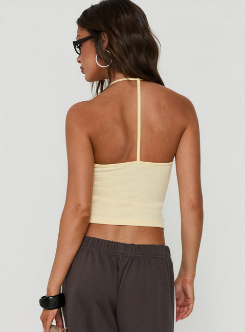 Cecilly Trim Racerback Top Yellow