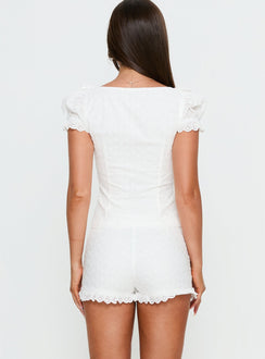 Caily Frill Shorts White