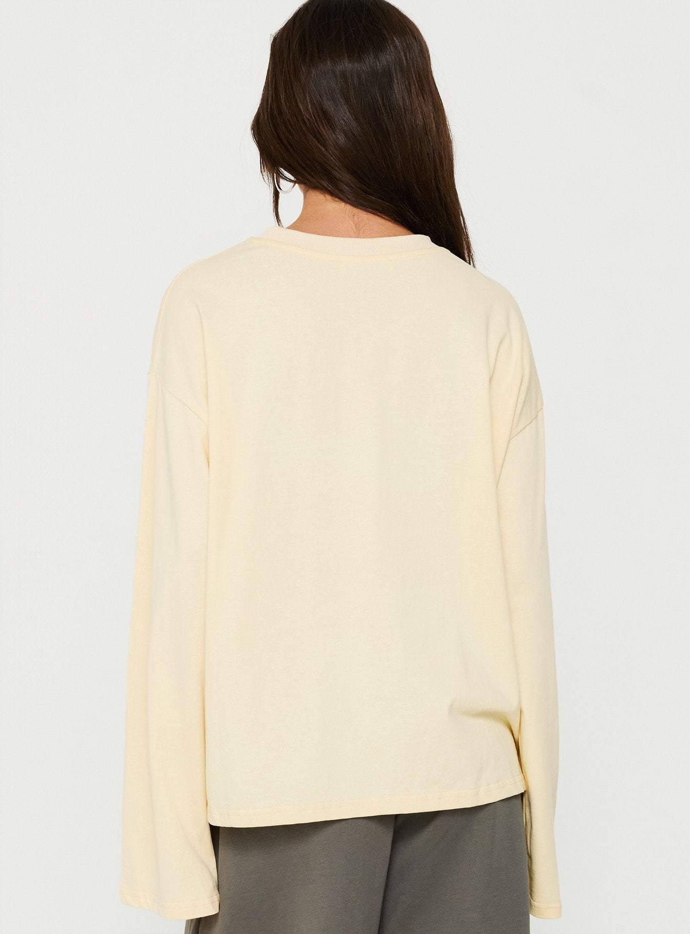 Settle Down Long Sleeve Top Butter Yellow