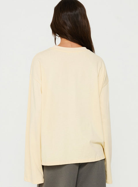 Settle Down Long Sleeve Top Butter Yellow