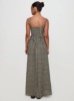 Cartmel Check Maxi Dress Black / Cream Petite