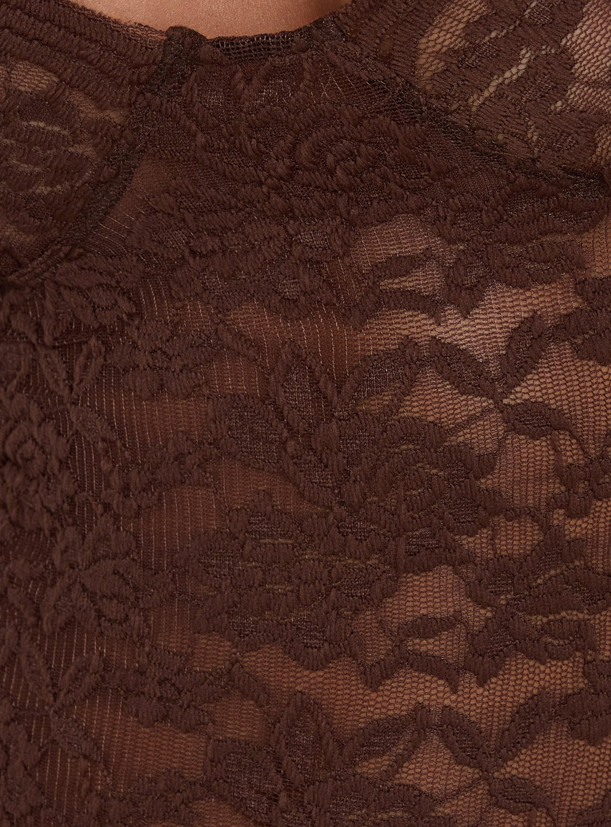 Giallo Long Sleeve Bodysuit Brown
