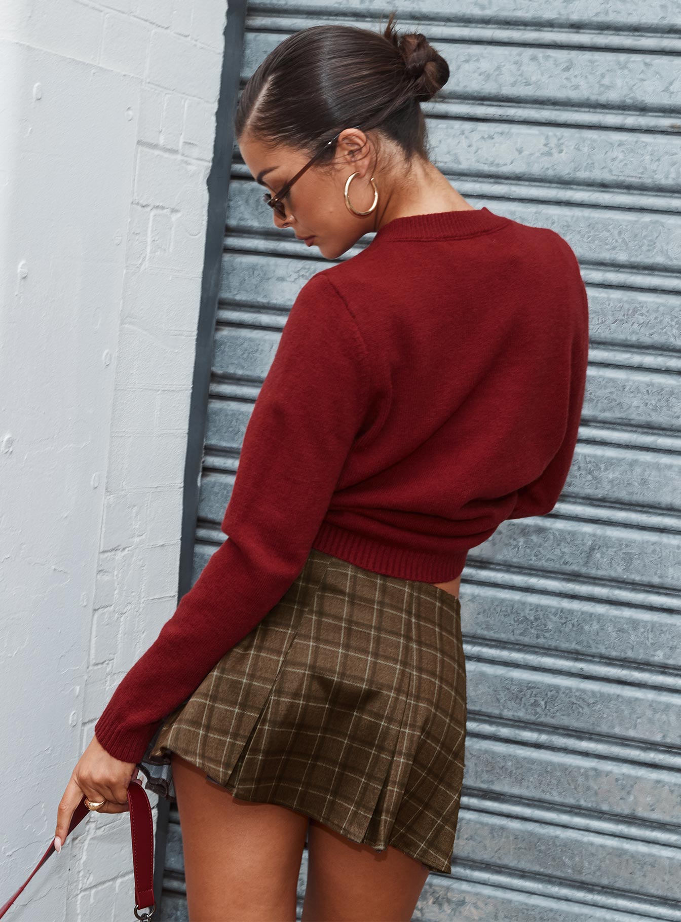 Little Bow Peep Mini Skirt Brown Check