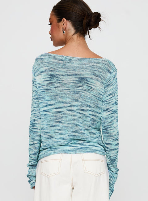 Lay Your Cards Knit Sweater Blue Multi