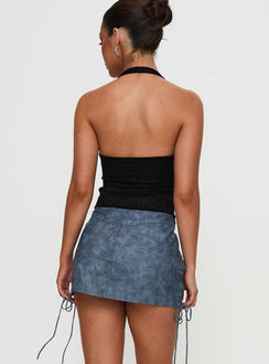Ceejay Faux Leather Mini Skirt Slate