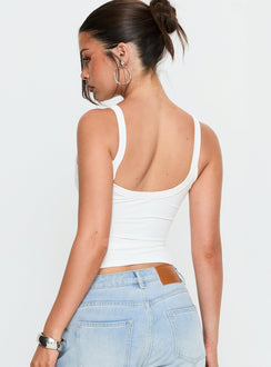 Kasper Cinched Longline Tank Top White