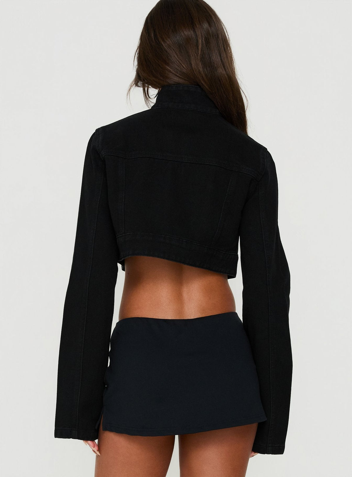Stage Left Cropped Military Jacket Black