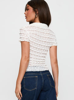 Into Your Eyes Textured Top White
