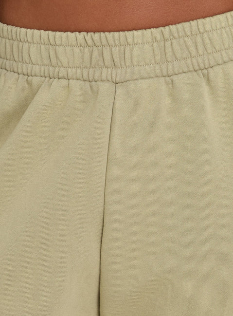 Harleah Wide Cargo Fleece Shorts Khaki