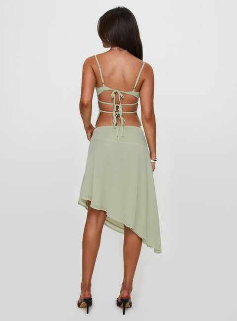Pappilion Asymmetrical Midi Skirt Sage Petite Skirts 