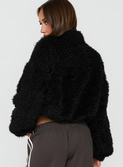 Jordynn Fleece Zip Through Jacket Black