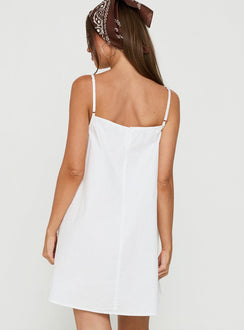 Cirelle V Neck Mini Dress White