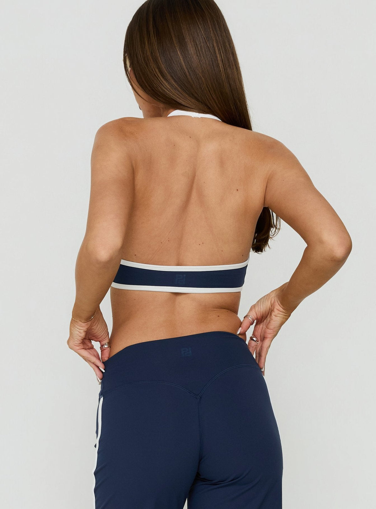 Luma Active Halter Crop Top Navy / White
