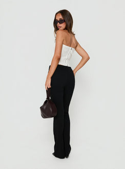 Zeni V Waist Bootleg Pants Black