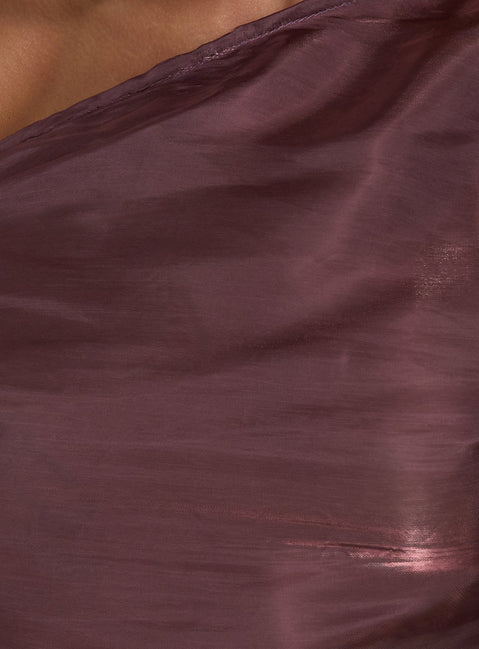 Charleah Draped Off Shoulder Top Plum