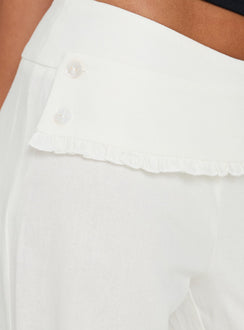 Brea Frill Belted Pants White