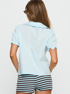 Neverland Blouse Top Soft Blue
