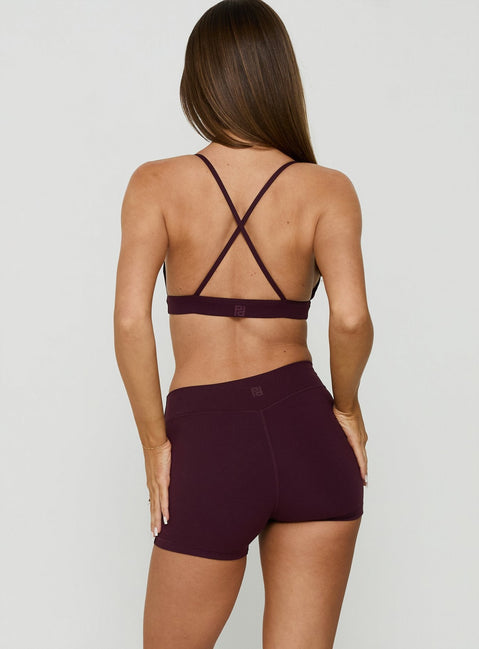 Tempo Active Low Rise Shorts Plum