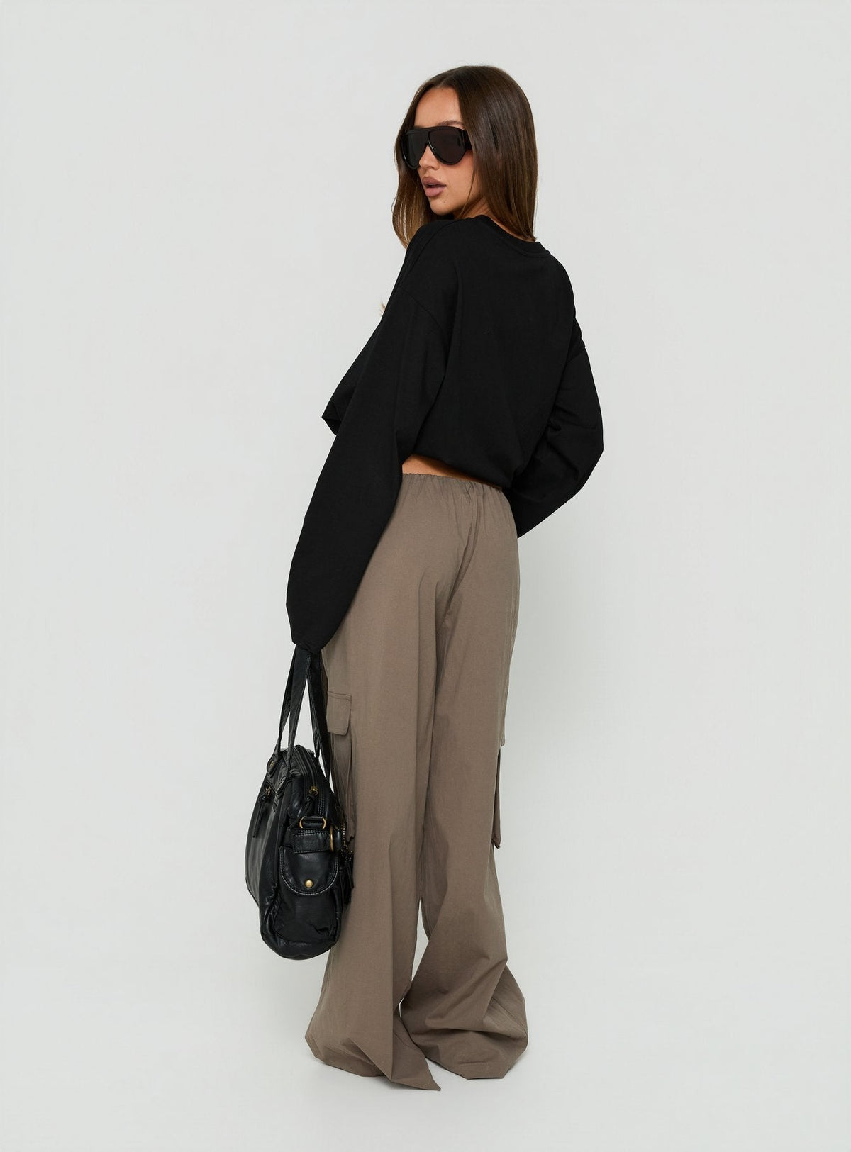 Lunea Concealed Waistband Cargo Pants Charcoal Petite